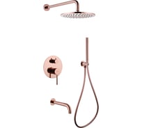 Душевая система скрытого монтажа ABBER Wasser Kreis с изливом, розовое золото AF8117RG