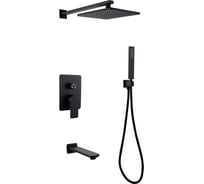 Душевая система скрытого монтажа ABBER Weiss Insel с изливом, черная матовая AF8017B