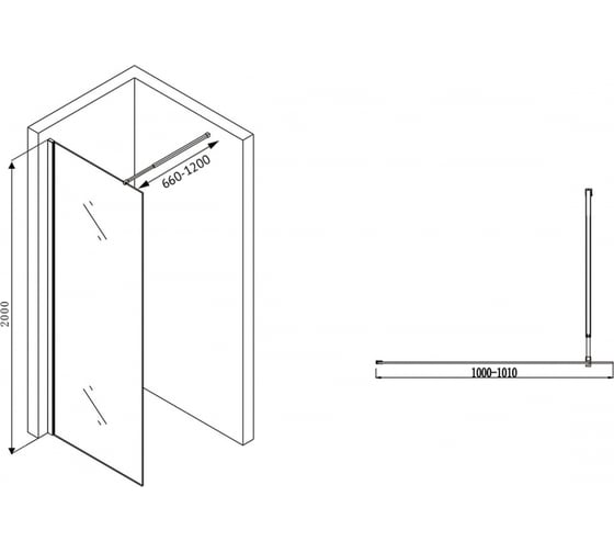 Душевая перегородка ABBER Immer Offen AG61100B8