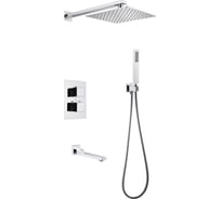 Душевая система скрытого монтажа ABBER Daheim с изливом, термостат, хром AF8250