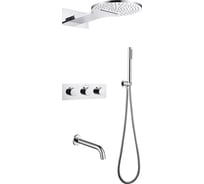Душевая система скрытого монтажа ABBER Wasser Kreis с изливом, термостат, хром AF8150