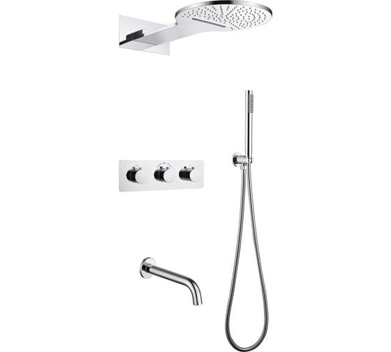 Душевая система скрытого монтажа ABBER Wasser Kreis с изливом, термостат, хром AF8150 1