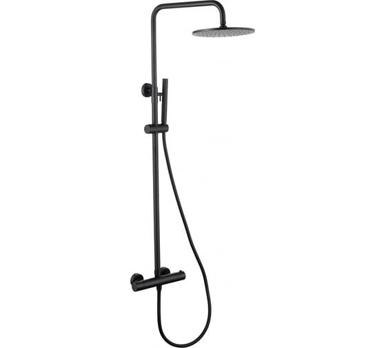 Душевая стойка ABBER Wasser Kreis с термостатом без излива, черная матовая AF8160B 1