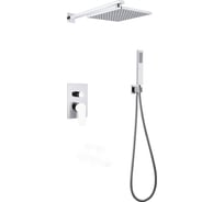 Душевая система скрытого монтажа ABBER Weiss Insel без излива, белый-хром AF8018W