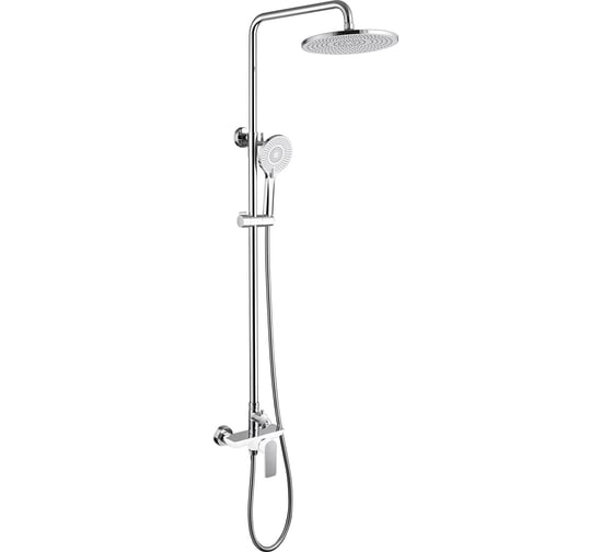 Душевая стойка ABBER Weiss Insel без излива, белый-хром AF8020W 1