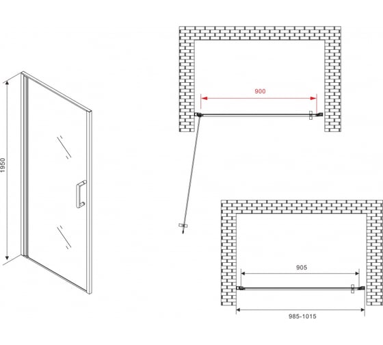 Душевая дверь ABBER Sonnenstrand AG04100B