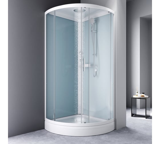 Душевая кабина AM.PM X-Joy 90x90, 1/4 круга, профиль белый, стекло прозрачное W88C-401-090WT