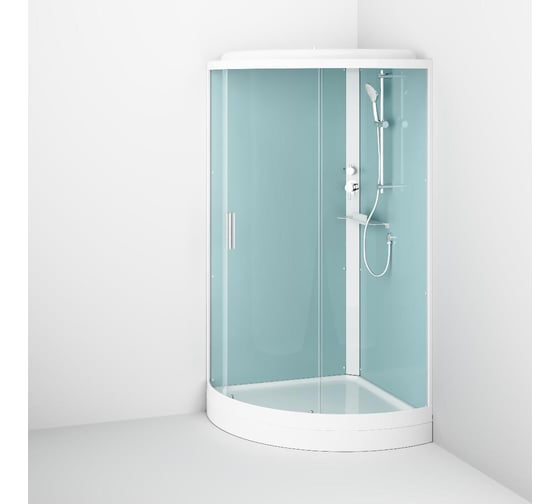 Душевая кабина AM.PM X-Joy 100x100, 1/4 круга, профиль белый, стекло прозрачное W88C-401-100WT