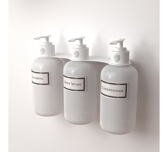 Держатель дозатора для жидкого мыла и шампуней EMBODIMENT настенный, белый EMB-SOAP-W3-W 1