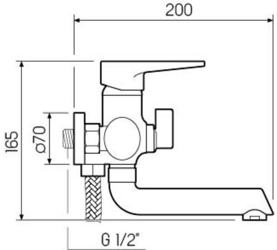 Смеситель для ванны РМС SL77BL-009E