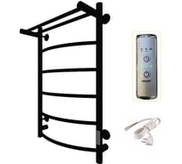 Полотенцесушитель электрический с полкой TermoSmart Глория 500x800 мм, 7перекладин, черный матовый GR50/80BKPE