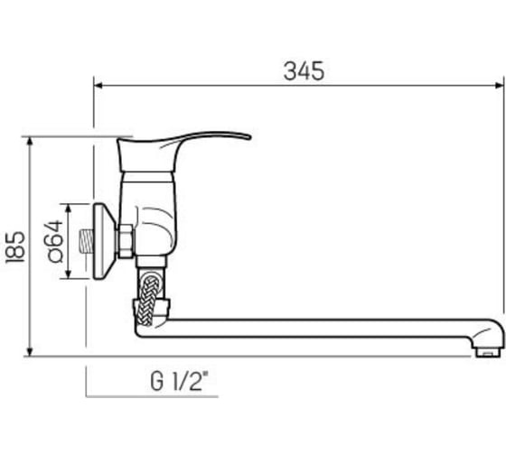 Смеситель для ванны РМС с длинным изливом SL86-006