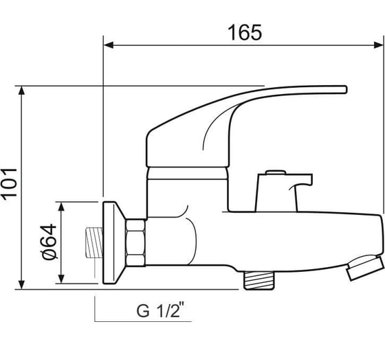 Смеситель для ванны РМС с коротким изливом SL85-009E