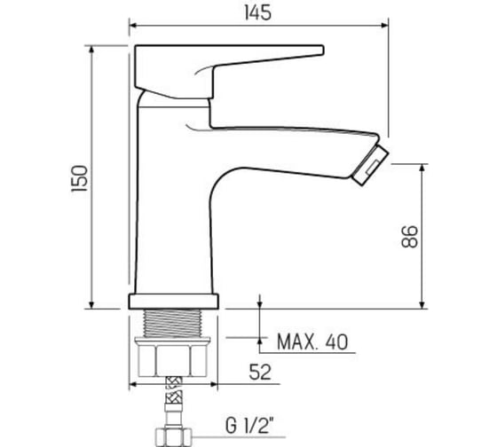 Смеситель для умывальника РМС SL77BL-001F