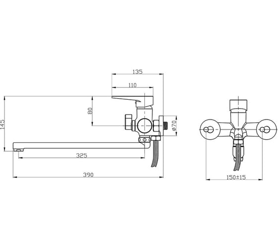 Смеситель для ванны РМС SL77W-006E