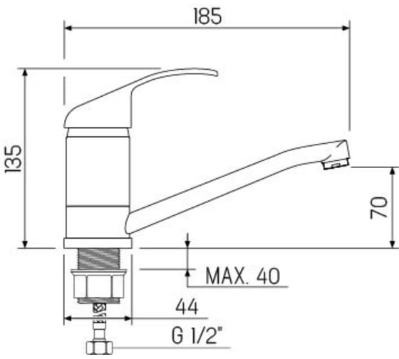 Смеситель для кухни Ростовская мануфактура сантехники SL128-004F-15