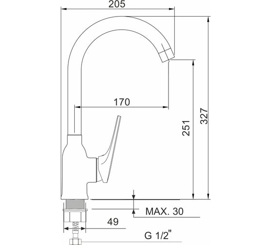 Смеситель для кухни РМС SL122-017F