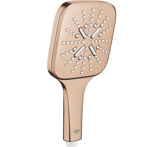 Ручной душ Grohe Rainshower SmartActive 130 Cube, 3 вида струй, теплый закат матовый 26582DL0