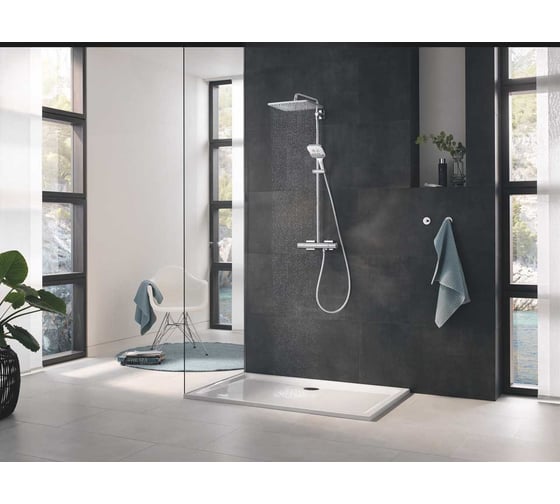 Душевая система Grohe Rainshower SmartActive 310, с термостатом, для настенного монтажа, хром 26652000