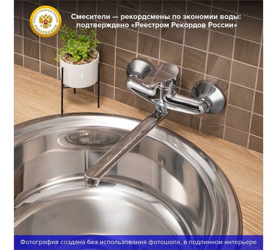 Смеситель для кухни Ростовская мануфактура сантехники с длинным поворотным изливом SL86-005