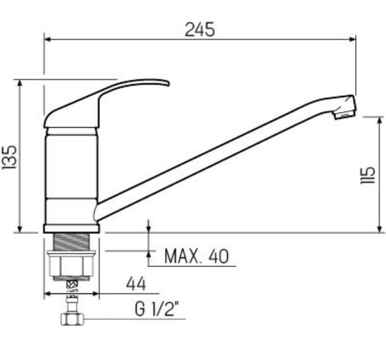 Смеситель для кухни Ростовская мануфактура сантехники SL128-004F-25