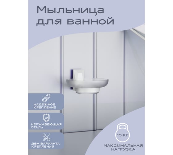 Настенная мыльница для ванной Kleber ICE White KLE-ICE036WT