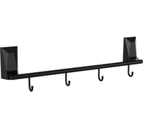 Держатель для полотенец с 4 крючками Kleber ICE Black KLE-ICE004BL