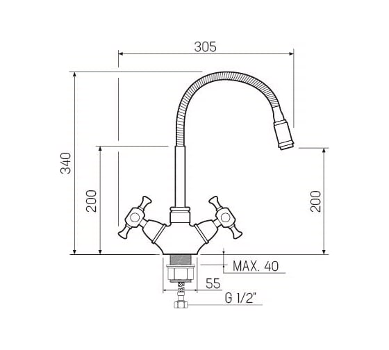 Смеситель для кухни РМС SL92W-279F