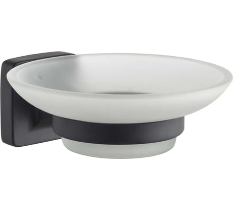 Стеклянная мыльница с держателем Delphinium 4103в черный матовый 102451