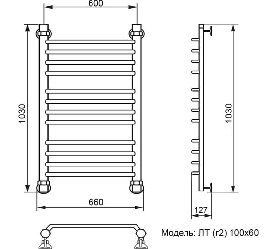 Полотенцесушитель Ника TRAPEZIUM ЛТ Г2 100/60