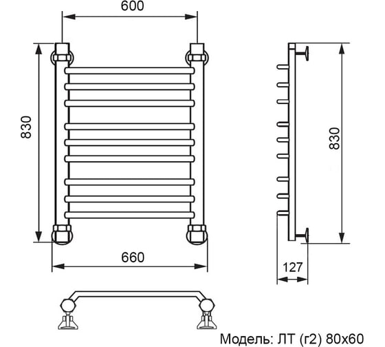 Полотенцесушитель Ника TRAPEZIUM ЛТ Г2 80/60