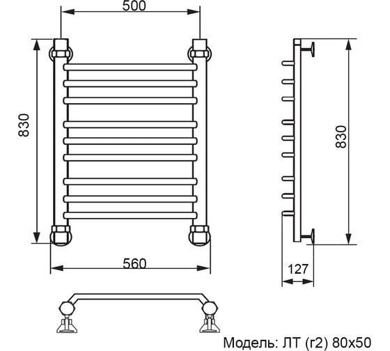 Полотенцесушитель Ника TRAPEZIUM ЛТ Г2 80/50