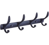 Крючок для полотенец Potato черный, четыре крючка P120-4