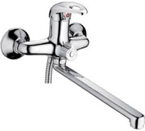 Смеситель для ванны LEDEME картридж диаметр 35 мм, длинный излив L-30, дивертор в корпусе, керамика L2215 805820