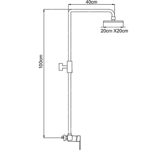 Душевая система LEDEME картридж 40 мм, с тропическим душем, L2409-1 65821