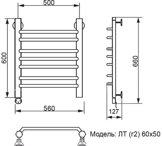 Электрический полотенцесушитель Ника TRAPEZIUM ЛТ Г2 60/50 лев