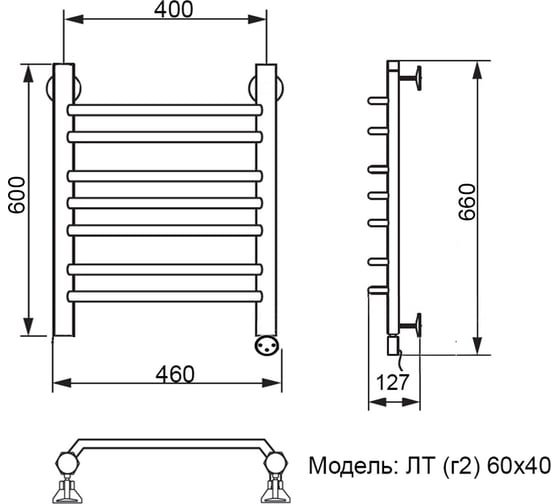 Электрический полотенцесушитель Ника TRAPEZIUM ЛТ Г2 60/40 прав