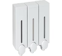 Дозатор для мыла PRIMANOVA Slim 3x450 мл, 63х83х190 мм, трёхсекционный, белый D-SD15