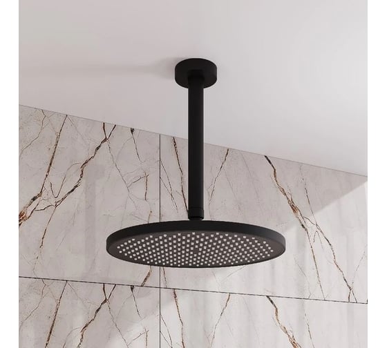 Кронштейн для верхнего душа в потолок IDDIS optima home круглый, черный матовый OPH20BRi61