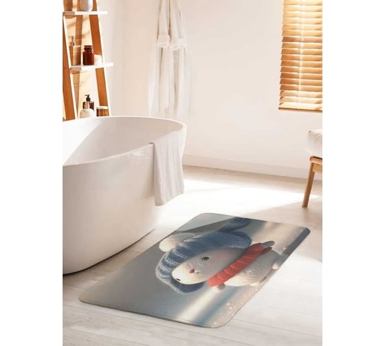 Противоскользящий коврик для ванной комнаты и туалета JOYARTY "Милый зайка" 60x100 см bath_427872_60x100 1