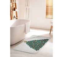 Противоскользящий коврик для ванной комнаты и туалета JOYARTY "Ёлочка нарядная" 60x100 см bath_427885_60x100