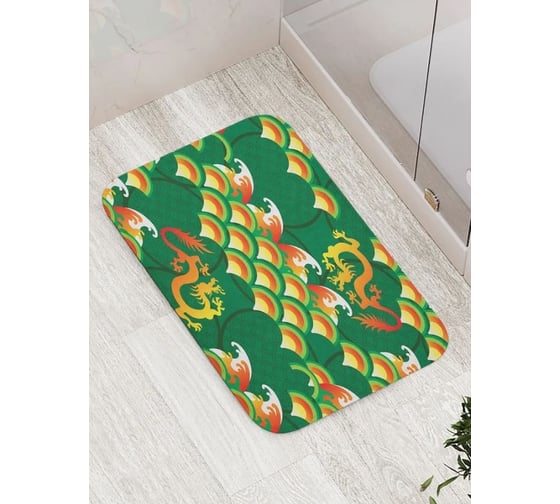 Противоскользящий коврик для ванной комнаты и туалета JOYARTY "Огненные драконы" 52x77 см bath_428058 1