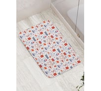 Противоскользящий коврик для ванной комнаты и туалета JOYARTY "Праздничный котик" 52x77 см bath_427875