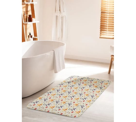 Противоскользящий коврик для ванной комнаты и туалета JOYARTY "Праздничный лис" 60x100 см bath_427891_60x100 1