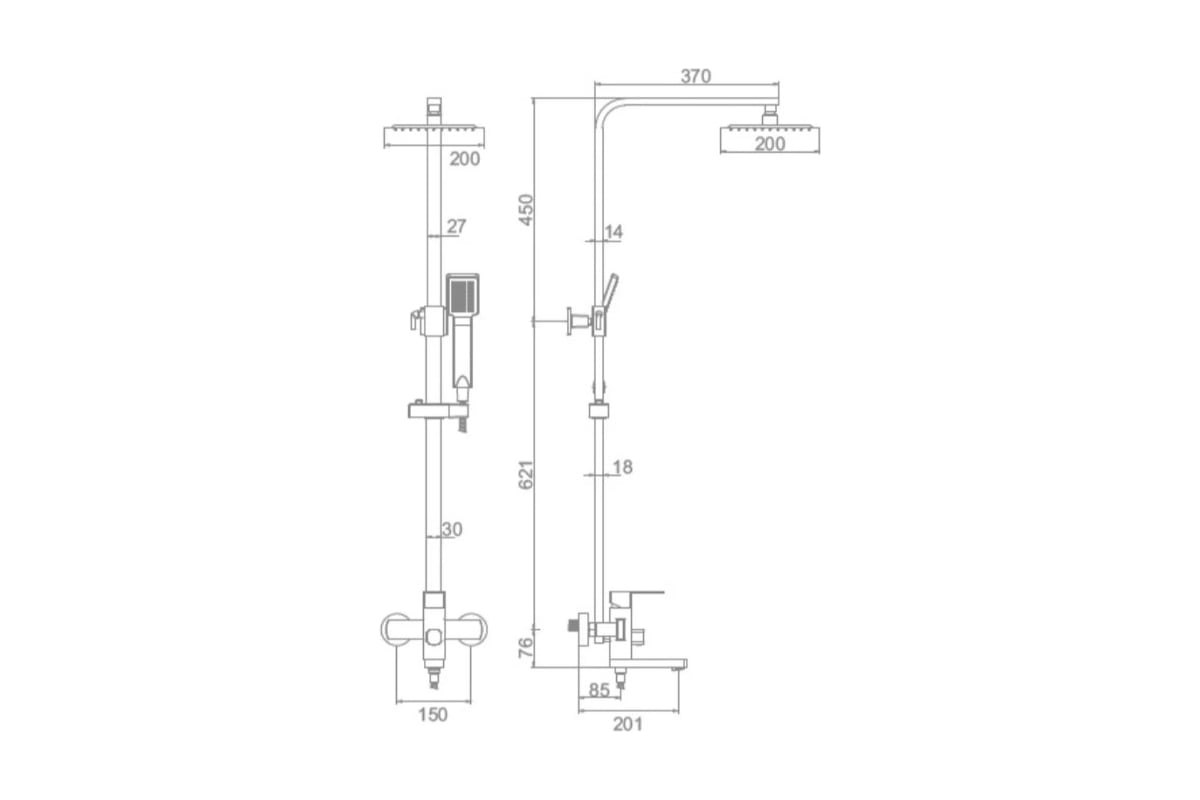 Душевая система LEDEME с тропическим душем и смесителем L72433 89594 ...