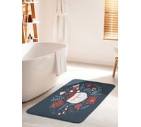 Противоскользящий коврик для ванной комнаты и туалета JOYARTY "Счастливый Дед Мороз" 60x100 см bath_427903_60x100