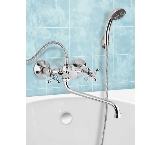 Смеситель для ванны Aquakratos с круглым изливом, двухвентильный AK0092