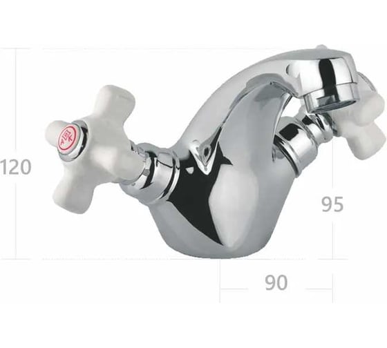 Смеситель для раковины Aquakratos двухвентильный, без подводки AK0827