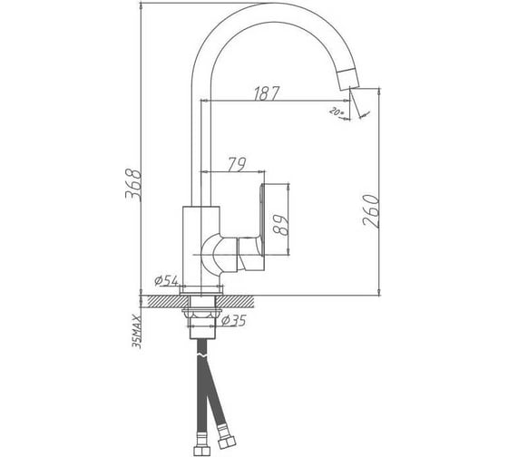 Смеситель для кухни Haiba пепельный HB70505-3 00315171