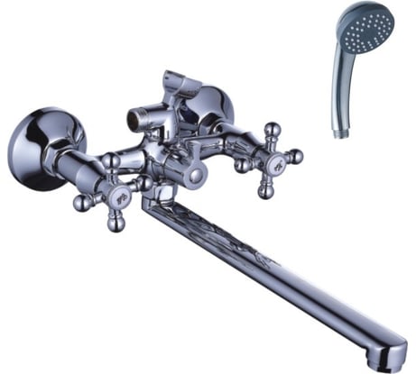 Универсальный смеситель Эверест с плоским прямым изливом и переключателем для душа B23-333